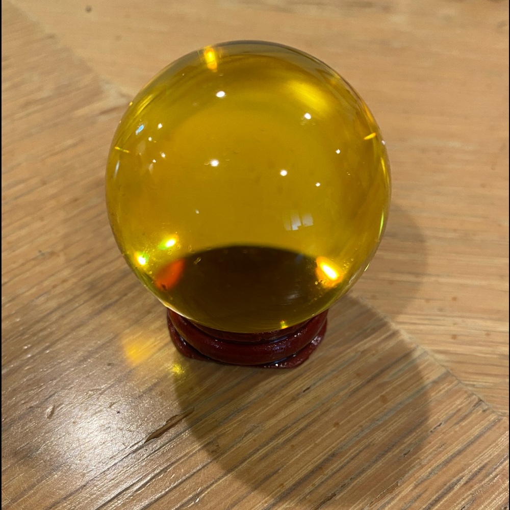 Natural Citrine Calcite Quartz Crystal Sphere Ball Healing Gemstone38-42MM+Stand